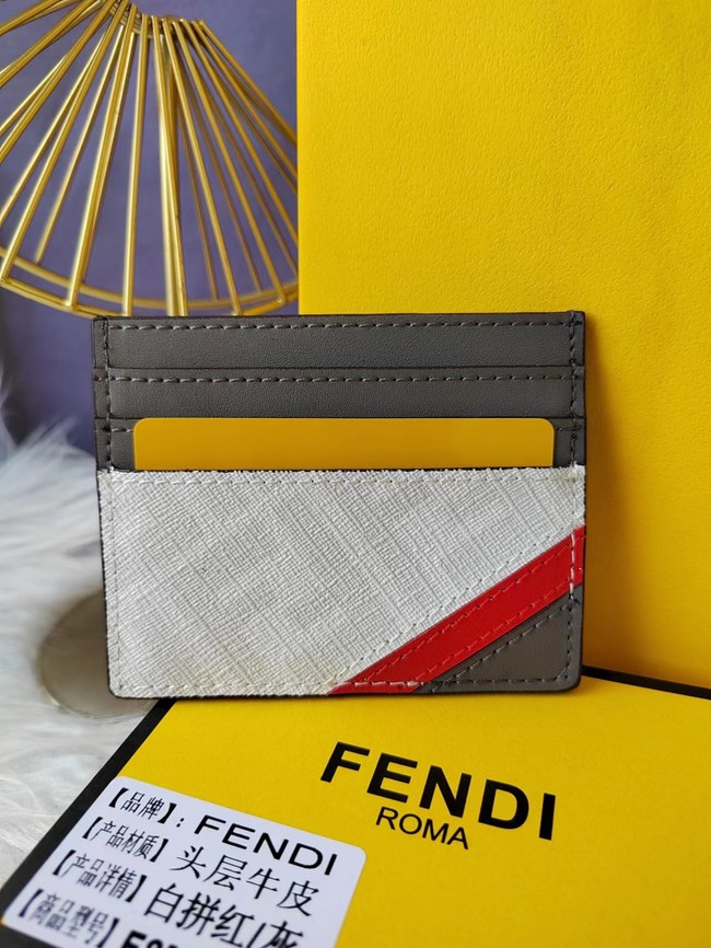 Fendi Embossed Gray F Is Fendi Card Holder Code: F8M0269