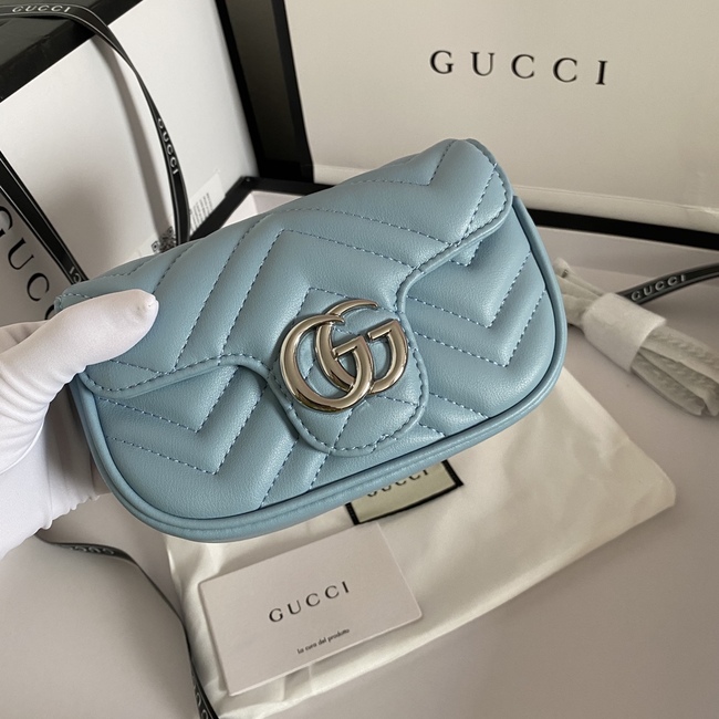 Gucci Calfskin Silver Hardware Crossbody Bag Code:476433