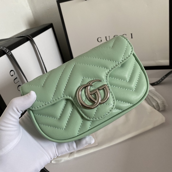 Gucci Calfskin Silver Hardware Crossbody Bag Code:476433