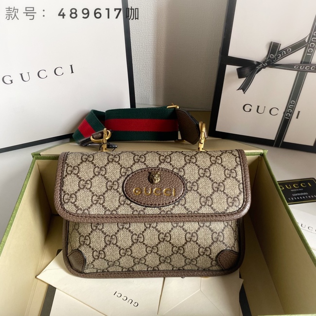 Gucci One-Shoulder Tiger Head Hardware Crossbody Bag Code:489617