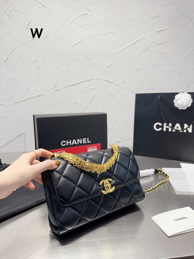 Chanel Black Lambskin Crossbody Bag