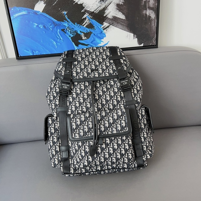 Dior Diamond Flap Drawstring Backpack