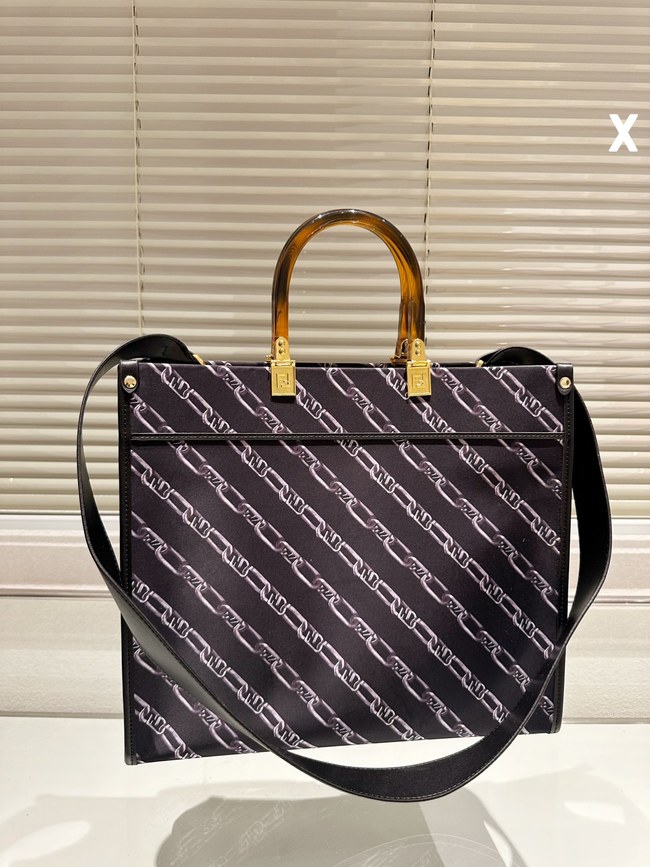 Fendi Alphabet Snakeskin Logo Hand Stitching Design Tote Bag