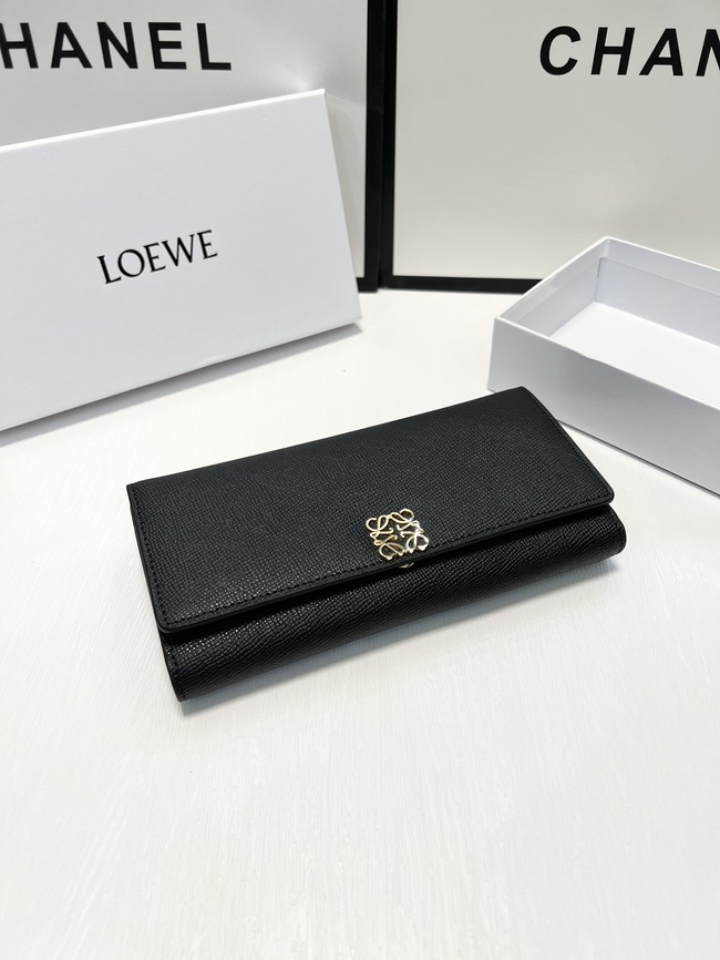 Loewe Cowhide Cross Pattern Long Wallet