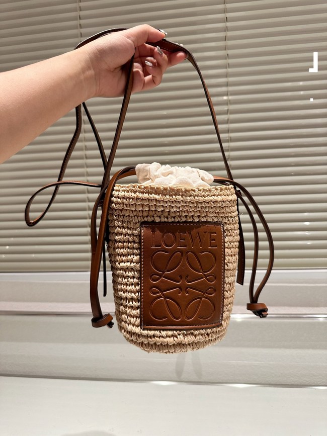 Loewe Straw Mini Bucket Bag