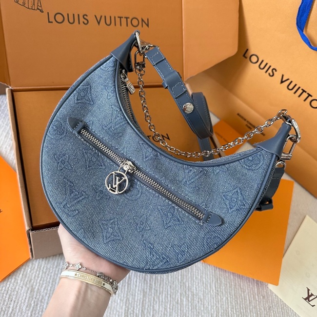 Louis Vuitton Denim Pea Bag Crescent Bag