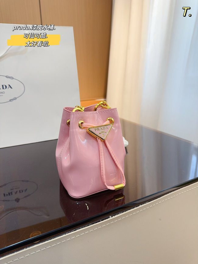 Prada Mini Patent Leather Bucket Bag 