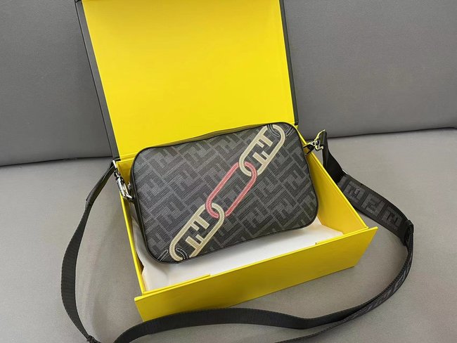 Fendi Lock Pattern Handbag Camera Bag 