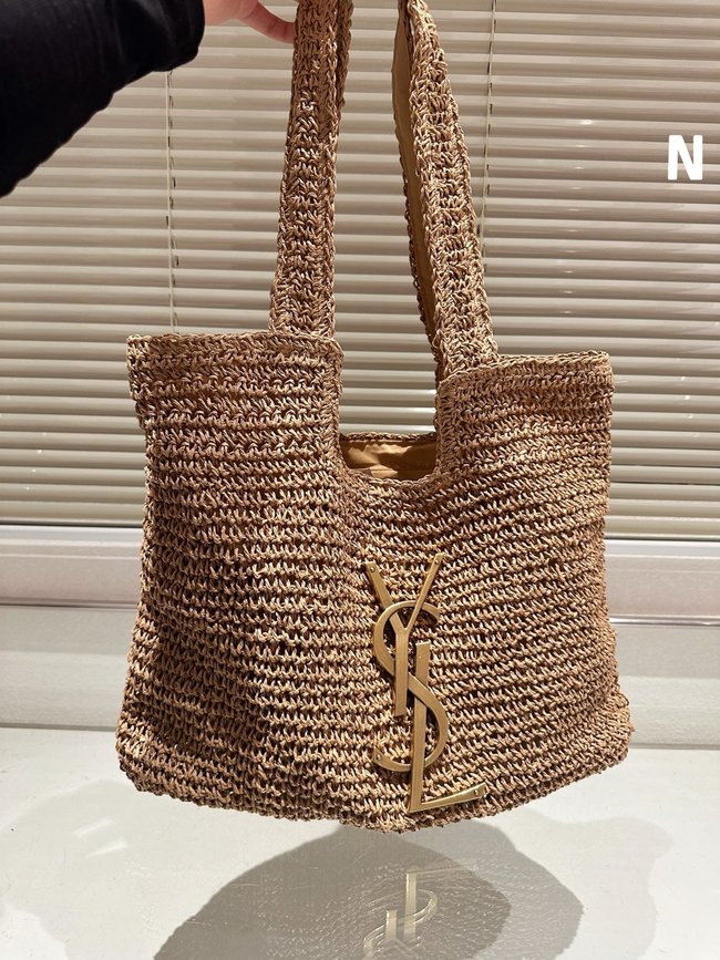 Yves Saint Laurent Straw Beach Bag Shopping Bag 