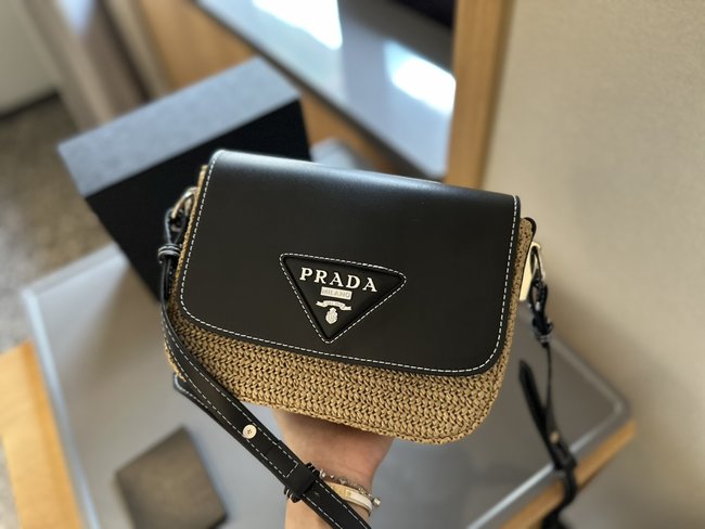 Prada Straw Messenger Bag 