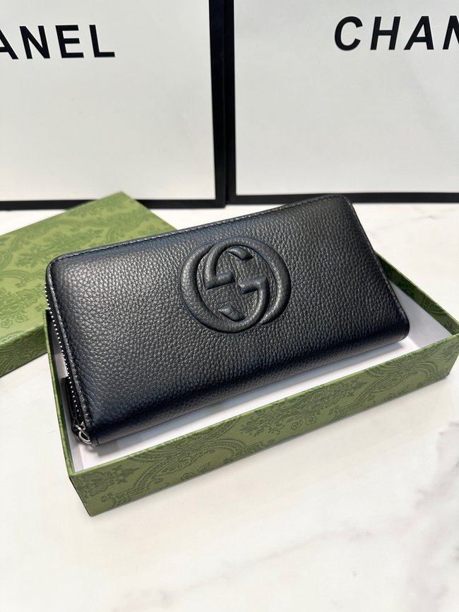 Gucci Original First Layer Cowhide Zipper Clutch 
