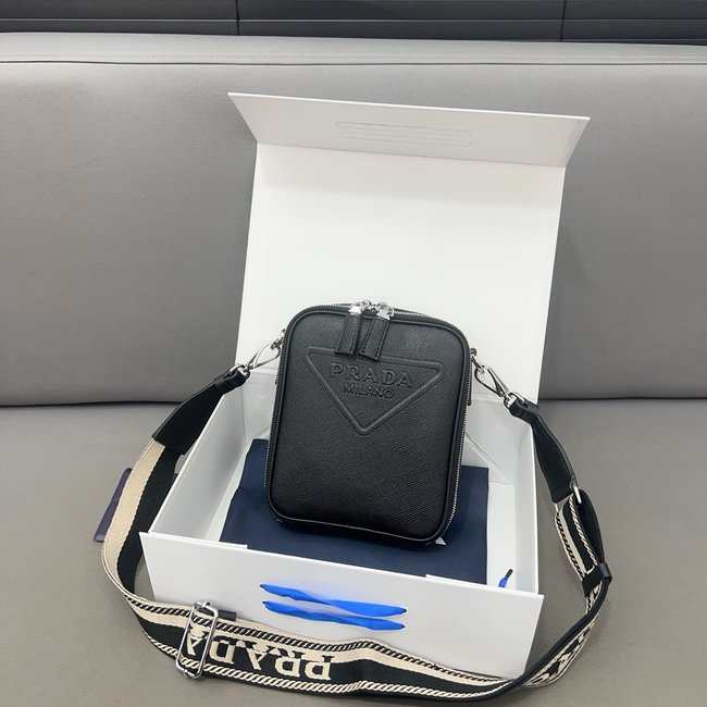 Prada Triangle Logo Cowhide Messenger Bag 