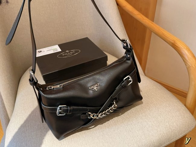 Prada Nylon Shoulder Underarm Motorcycle Bag 